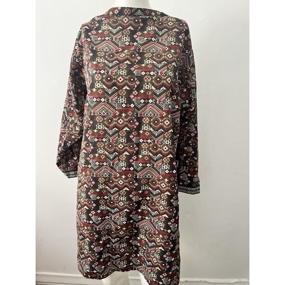 Zeen Pakistani Unisex Indian Native Geometric Rustic Cotton Long Sleeve Jacket S - Picture 3 of 9